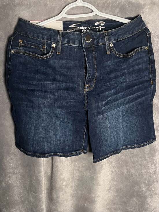 Seven7 Pants - NWT Seven7 Weekend Short Size 6 Forever Dark Wash Stretch Denim